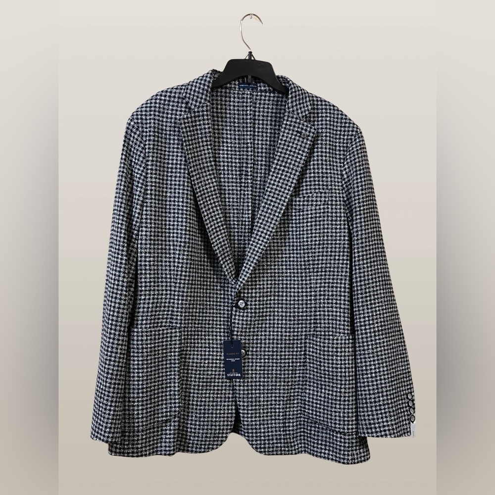 NEW Stafford Men’s Blazer Sport Coat. Houndstooth Pattern. Size 48R.